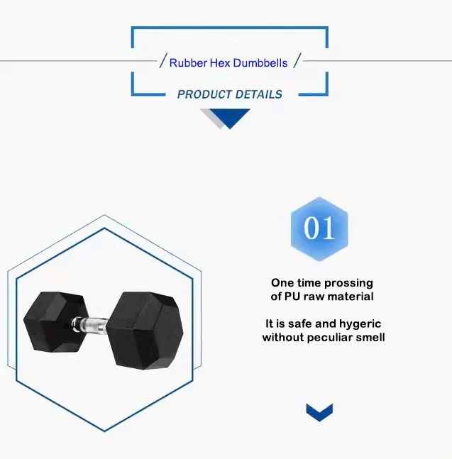 Free Weight Gym Mancuernas equipment 10 kg 40kg 50kg black rubber coated hexagonal dumbbell for power training