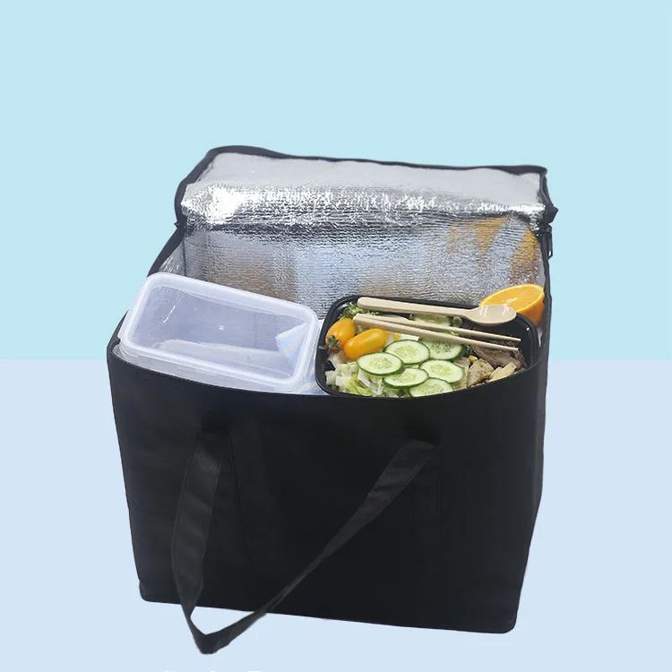 Non-woven Insulated Grocery Picnic Lunch Cooler Tote Bag for Hot and Cold Food Transport Soft Cooler