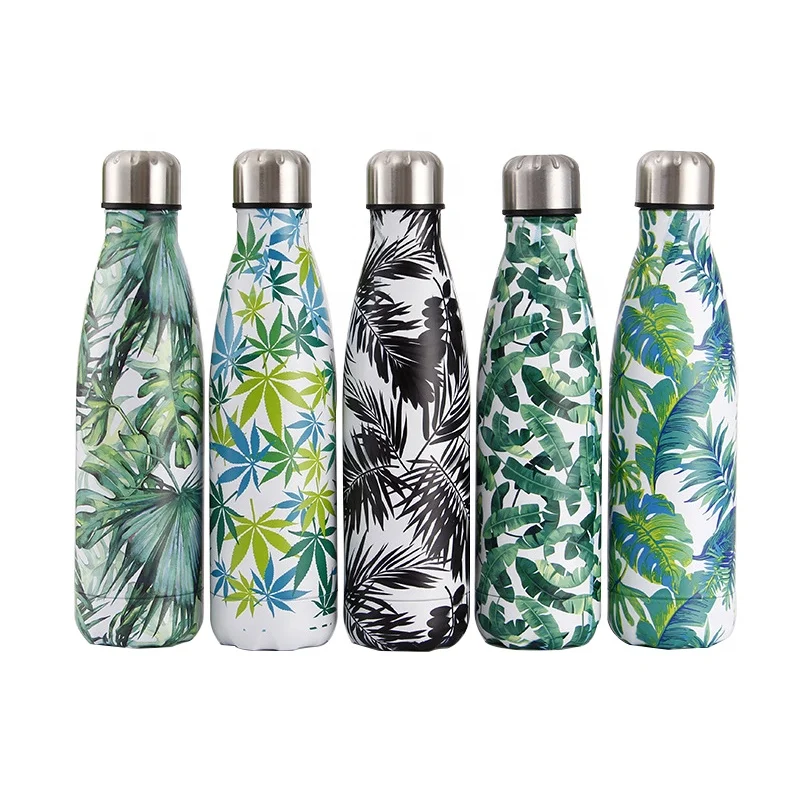 Custom Logo 500ml 750ml Cola Shaped Vacuum Thermal Insulated Stainless Steel Water Bottle