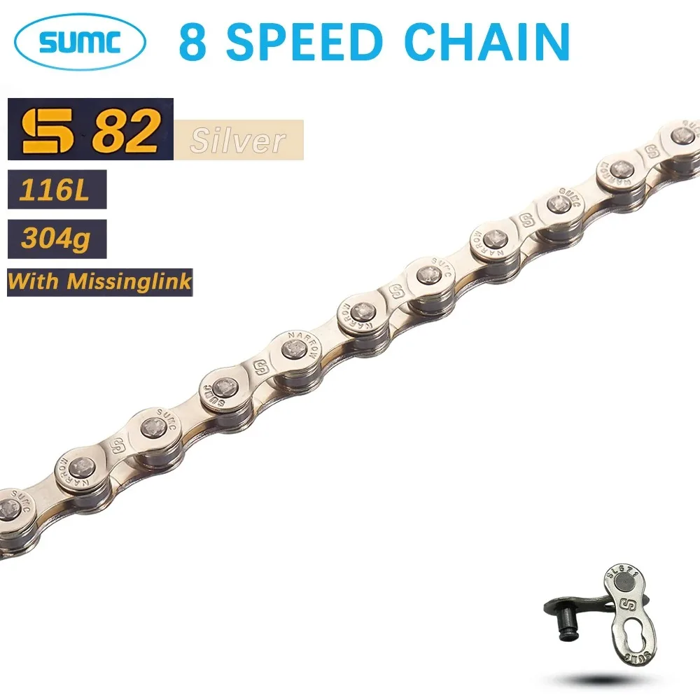 SUMC 6 7 8 Speed Bicycle Chain 116L S82 S8L MTB Road Bike 8S Original MissingLinks Mountain Bike Chains Parts For Shimano SRAM