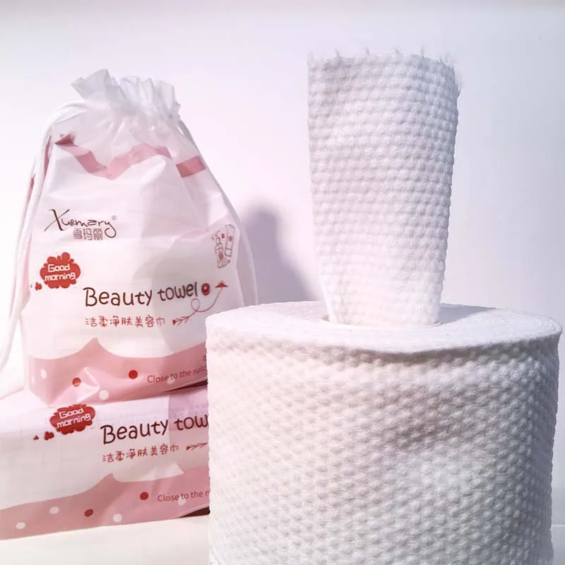 Share factory Most Favorable Natural Cotton Soft Face Towel roll packing  Skin-friendly Disposable Face Towel