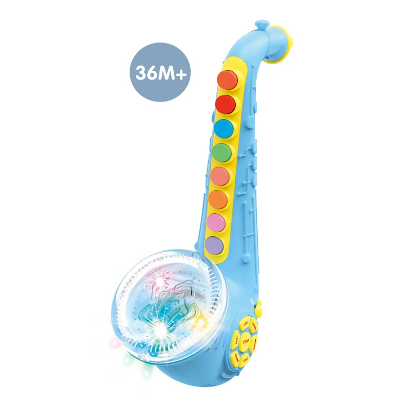 HW Toys children mulit function Electric puzzle saxophone with mp3 line player music instrument bo kids trumpet 2024 toy