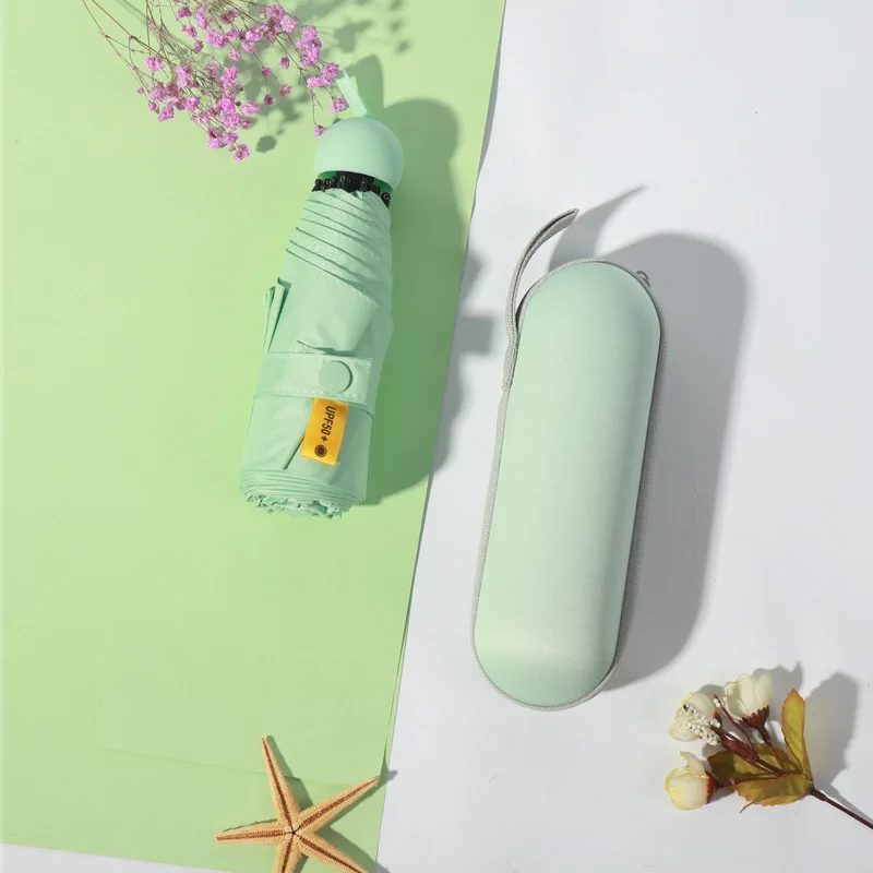 Micro 5 Mini Folding Umbrella for Rain and Sun umbrella with EVA case