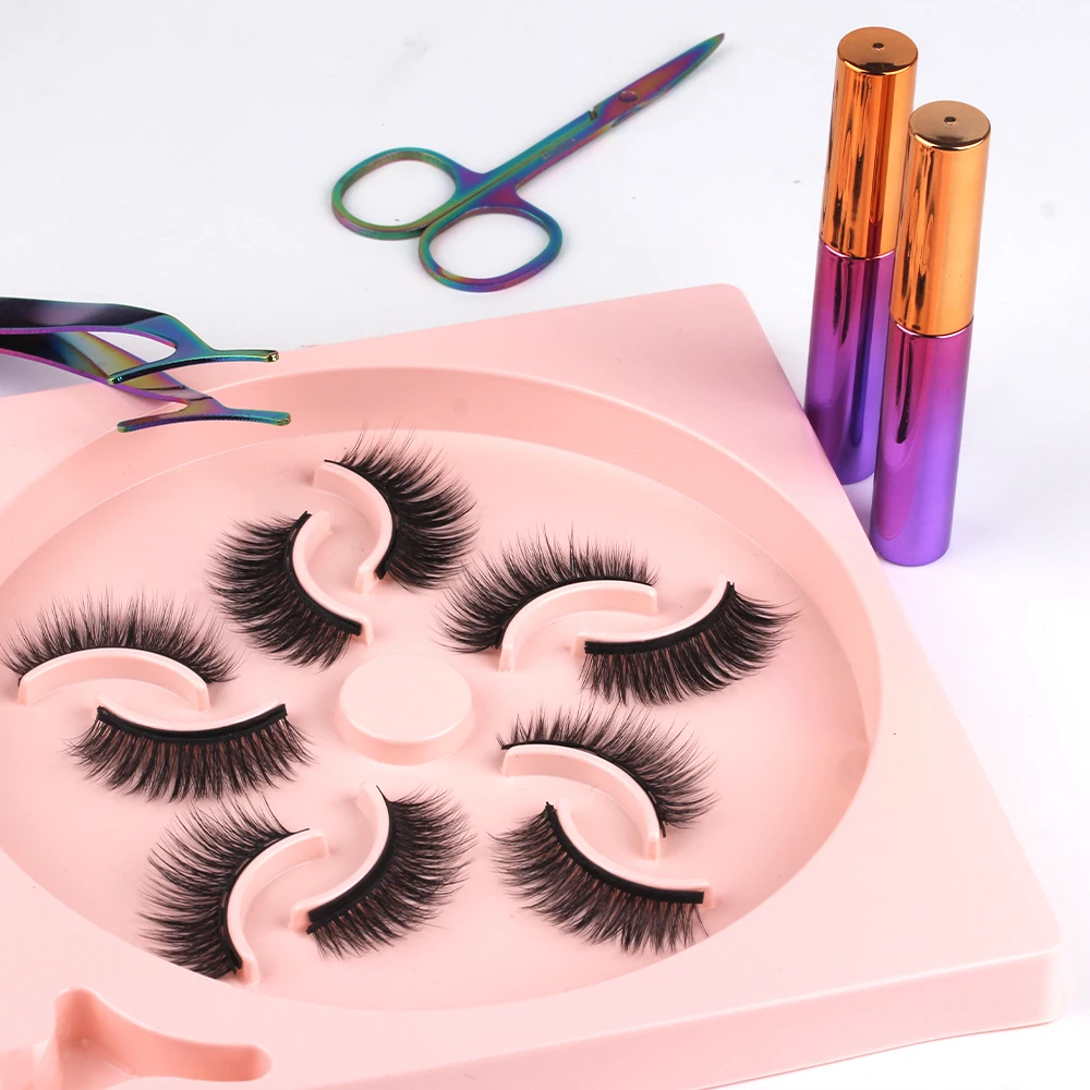 Invisible Magnetic Lashes Elegant Mink 3d Magnetic False Eyelash with 4/5 Magnets Reusabl