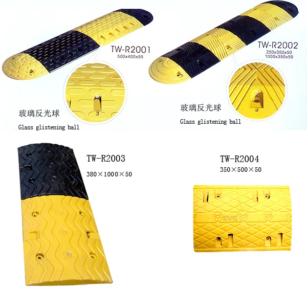 Traffic  Black/Yellow Rubber Speed Bump for Sale Portable  Industrial Road Bump Speed Hump tyre killer