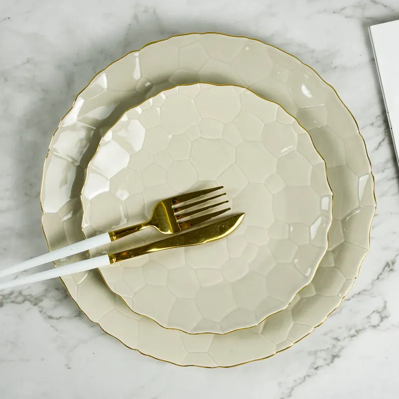 Ceramics Plates Sets Dinnerware Nordic Porcelain Tableware And Tea Sets Dishwasher Safe 24 pcs White Porcelain Dinner Sets