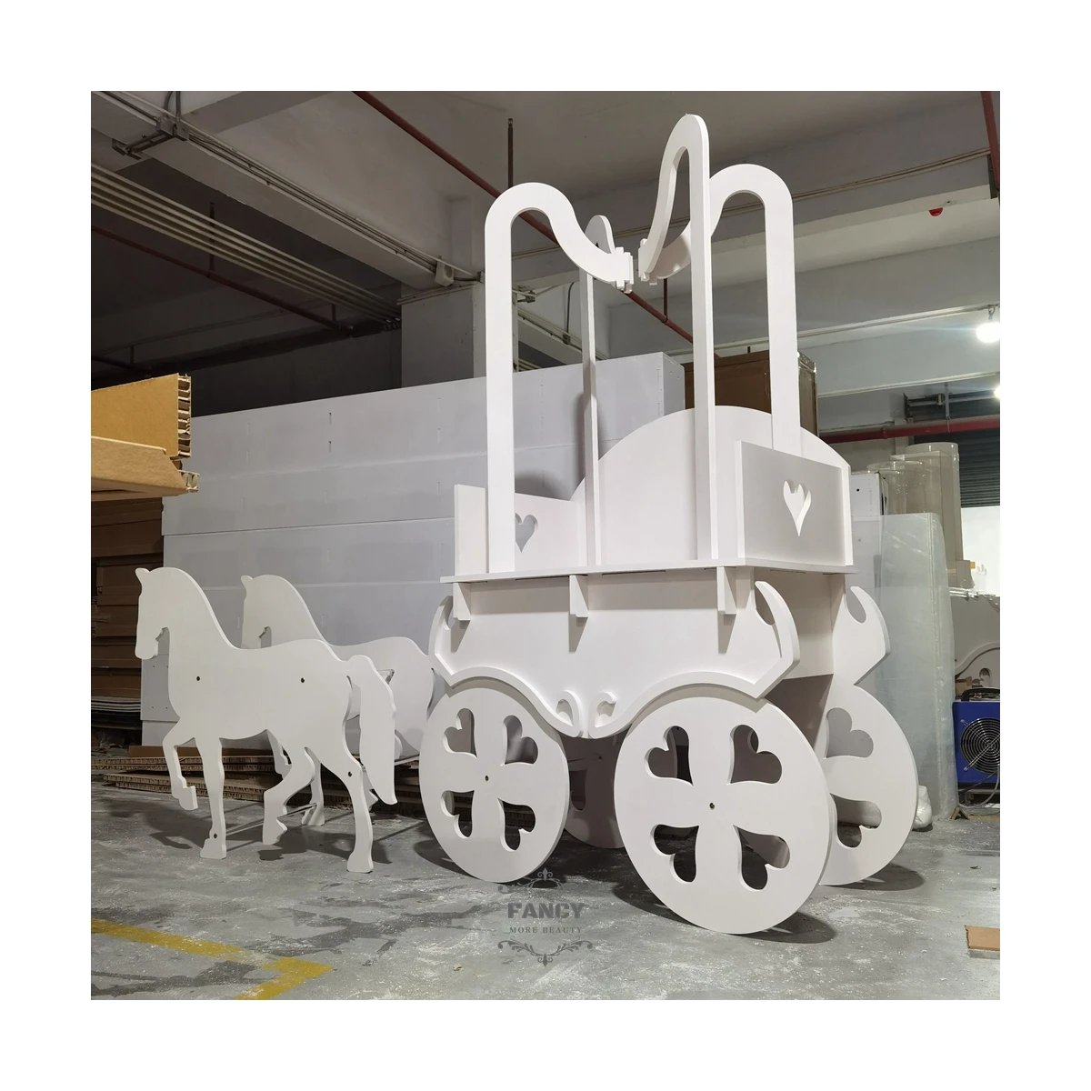 Cinderella Carriage White Pumpkin Candy Cart With Horse White Dessert Cart Birthday Babyshower Wedding
