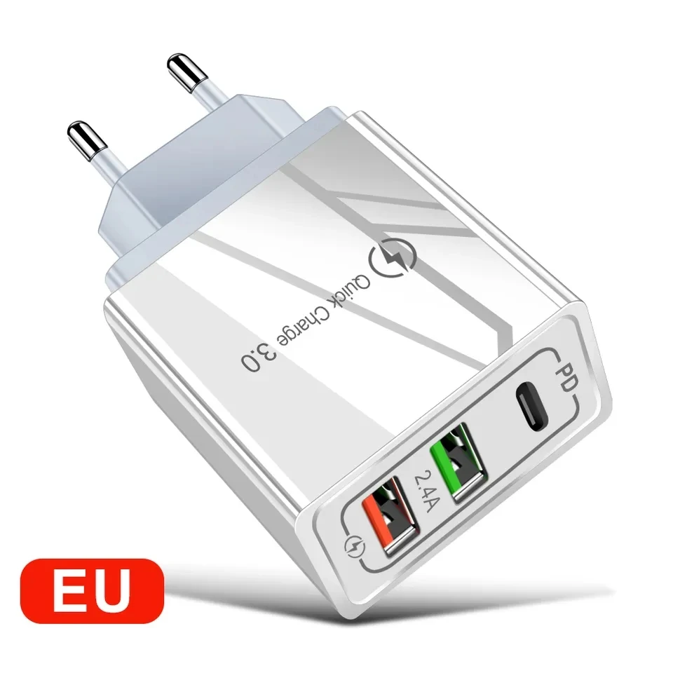 PD Fast Charger QC 3.0 Fast Wall Charger Adapter Plug Type C USB Charger for Samsung For iPhone Tablet