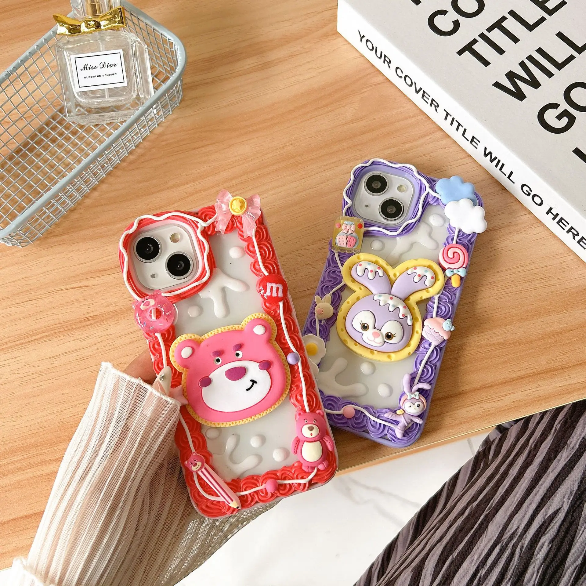 Cartoon pattern For Iphone 14 Case,Transparent Crystal Clear silicone Phone Case Back Cover For iPhone 11 12 13 14 15 Pro Max