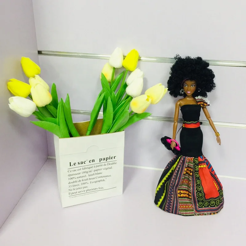Wholesale black plastic dolls jointed doll family 4 Asst African American