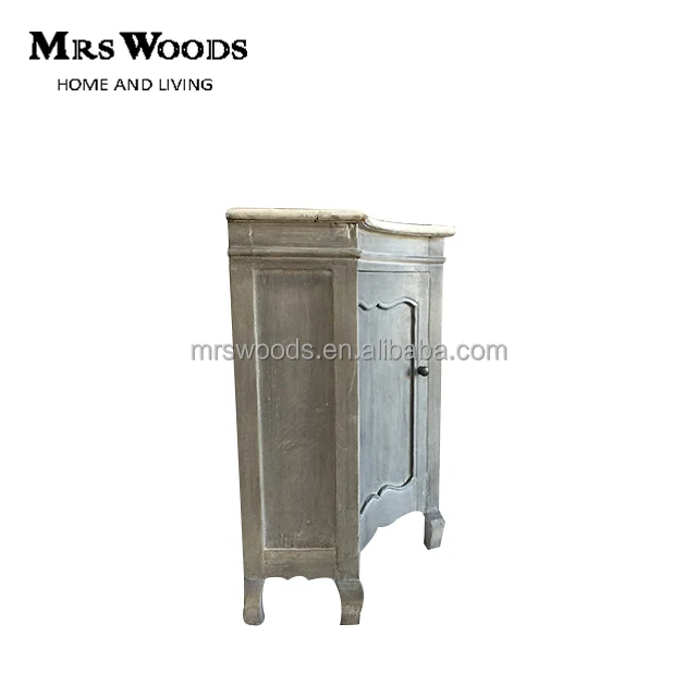 MRS WOODS French country style grey reclaimed wood chinese sideboard Cabinet