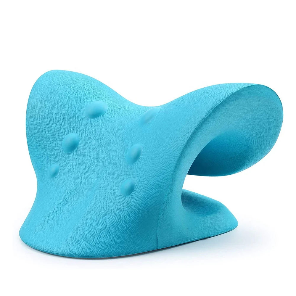 
Blue Traction Pillow for Pain Relief Management and Cervical Spine Alignment Neck Stretch 