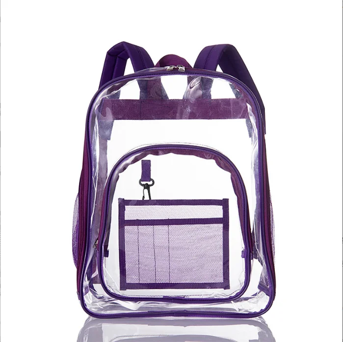 Clear Backpack Stadium Approved for Women Men Heavy Duty See Through Transparent PVC Backpacks for School Work Travel
