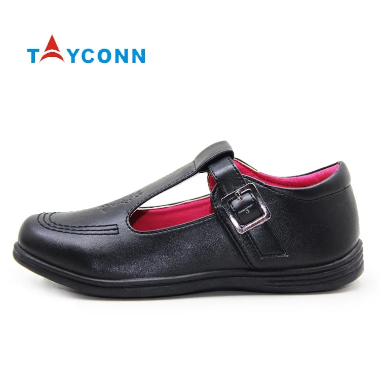 
OEM Wholesale Comfortable New Design Kids Leather Dress Formal Black Flat School Shoes for Girls 