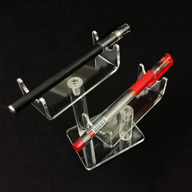 New Lucite 2 tier Acrylic Pen Holder Makeup Brush Rack Organizer Paintbrush Drying Display Stand