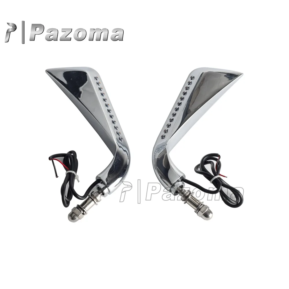 Motorcycle Rear Side Mirror with LED Running Lights for Harley Cross Bones 2008-2009 for Harley Dyna models 1984-2014