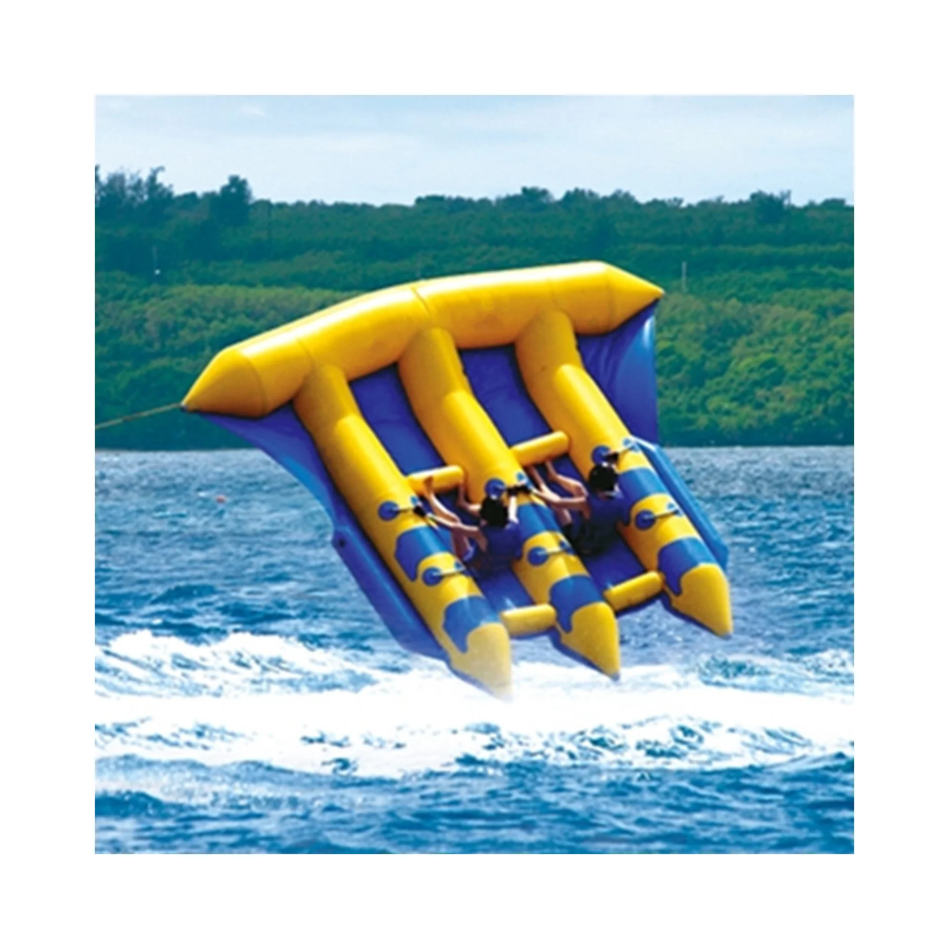 Factory direct sale towable double tube fly fish triple inflatable flying fish for summer water sports