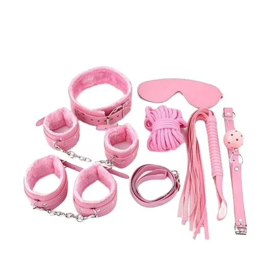 4 colours Erotic Toys 7pcs Sex Bondage Kit Slave Game bdsm Fetish Plush Bondage Set