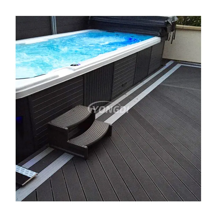 Guangzhou outdoor flooring waterproof first generation np gap diy solid hollow wpc composite decking for swimming pool