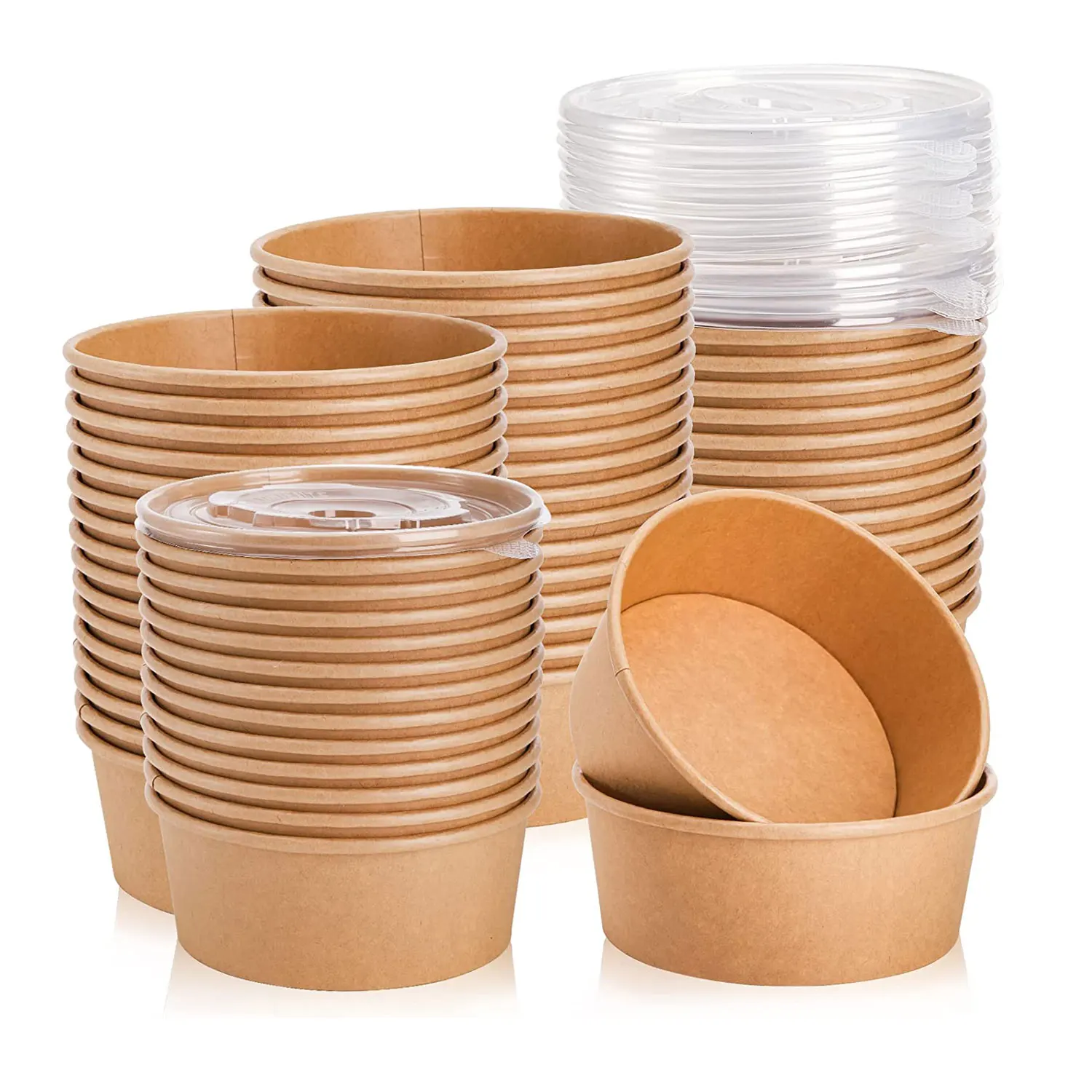 microwavable kraft paper bowl food packing containers and plates for rice and water