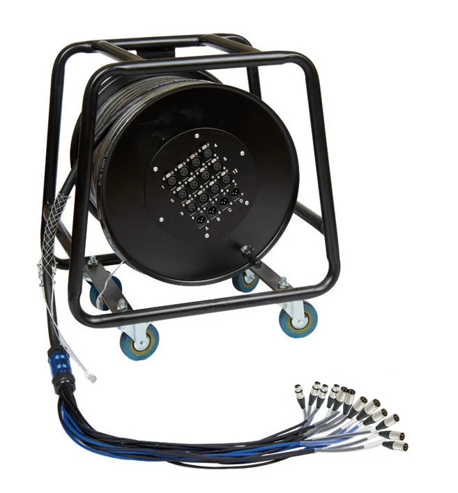 professional portable audio snake cable 24 Channel 30 meter cable drum