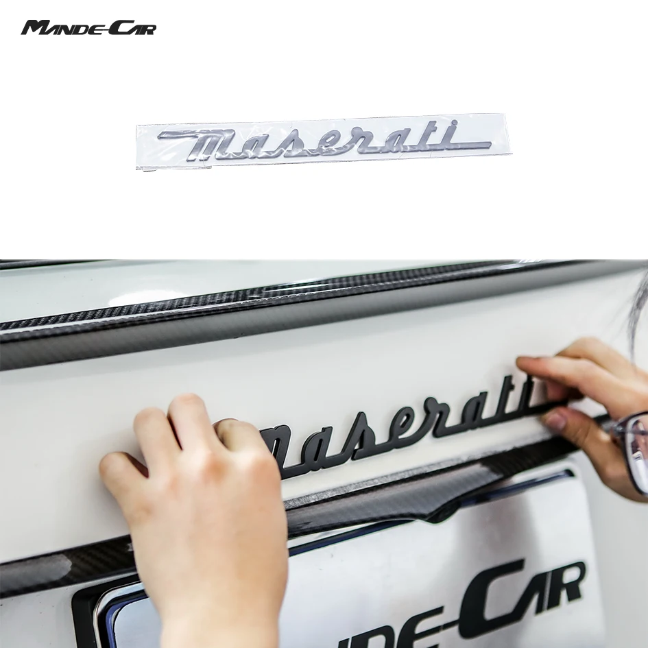 
Silver or black color finish Car Logo Decal Emblem Sticker for Maserati Levante grille logo tial badges matt black 