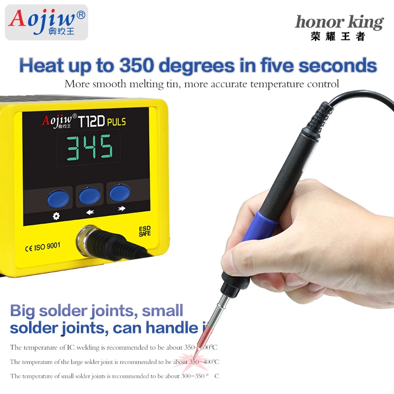 Aojiw T12D PLUS Welding Station intelligent constant temperature digital  automatic sleep mobile soldering iron repair tool