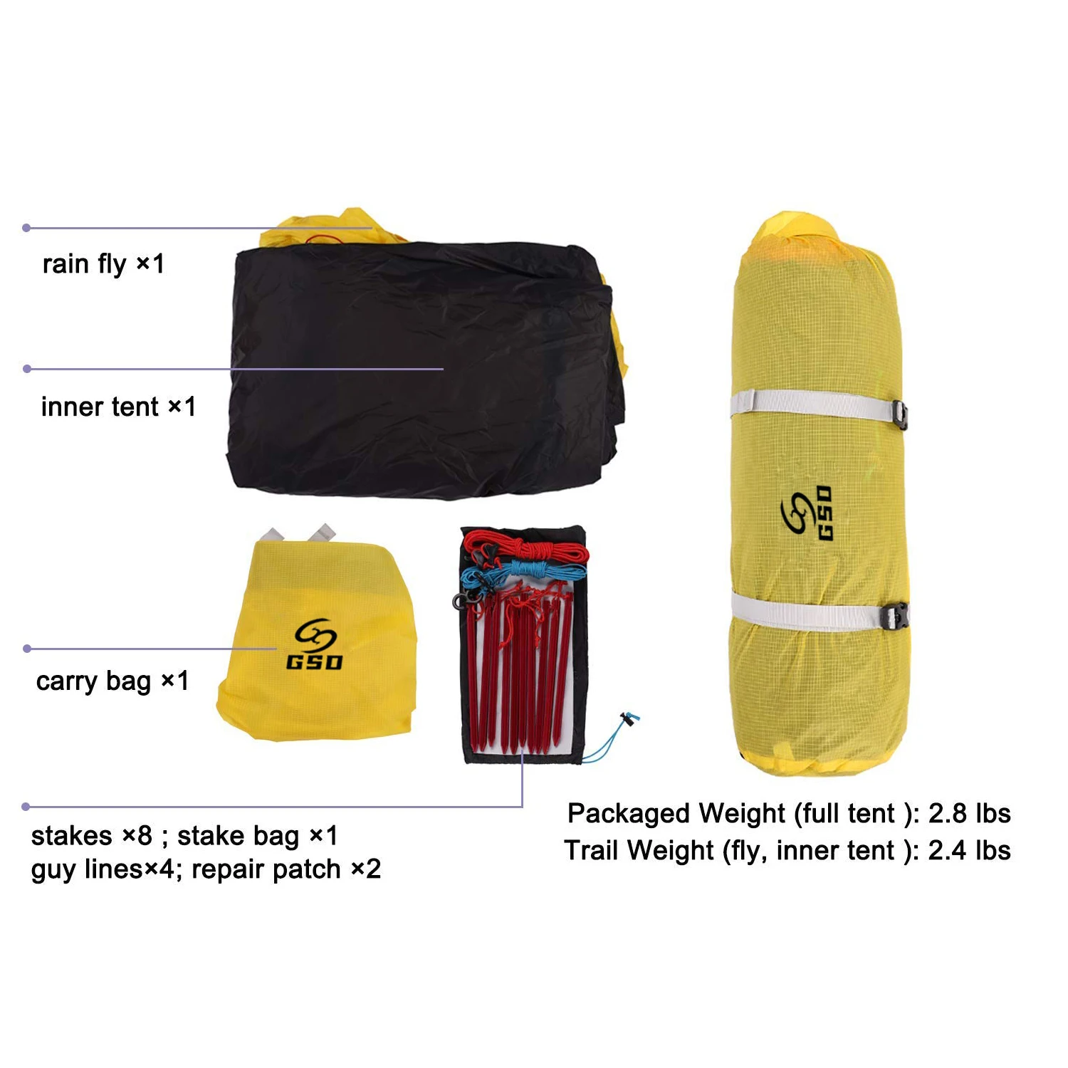 GodsWord Ultralight Hiking Backpacking Triangle Tent 2 Person Camping Lightweight Travel Nylon Tent with Silicon Coating