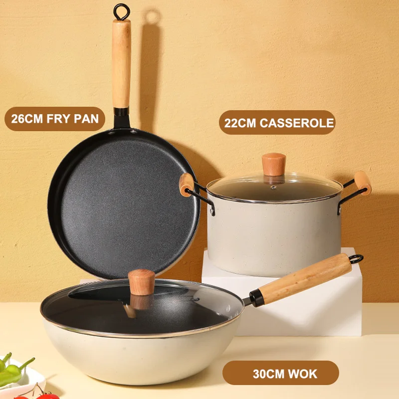 Ceramic coated non-stick cookware sets 8 piece pots and pans set
