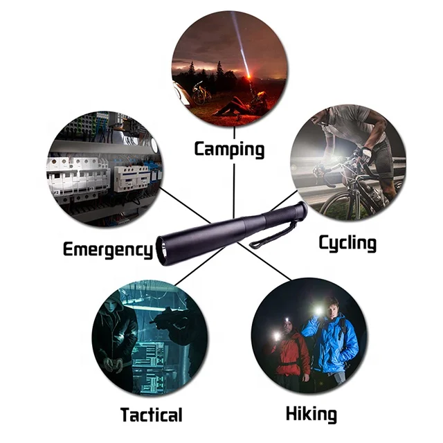 
Safety Self Defense Baseball Bat LED Flashlight Tactical Police Torch Light 