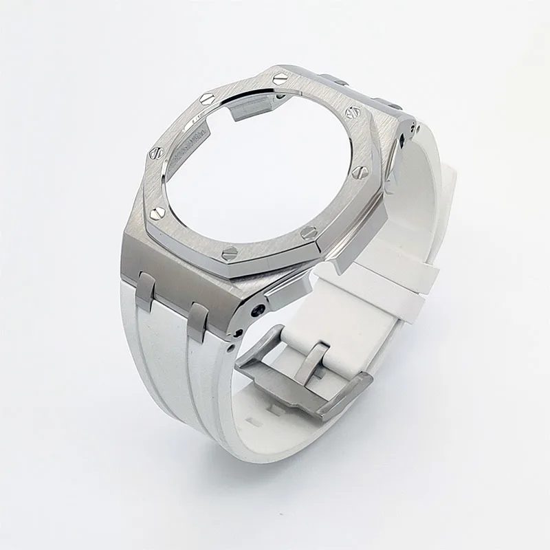 Hot Sale Product Sport Series Offshore Mod Silver Case Fluorine Rubber Strap for ga 2100/2110 Watch