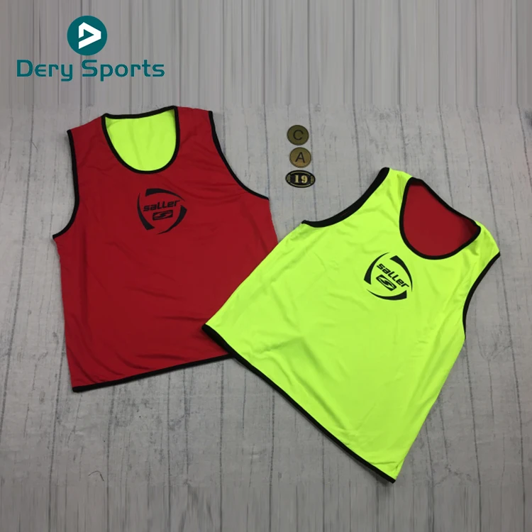 Boys Sports Scrimmage Training Reversible Football Soccer Bibis With Edge Wrapping Strips