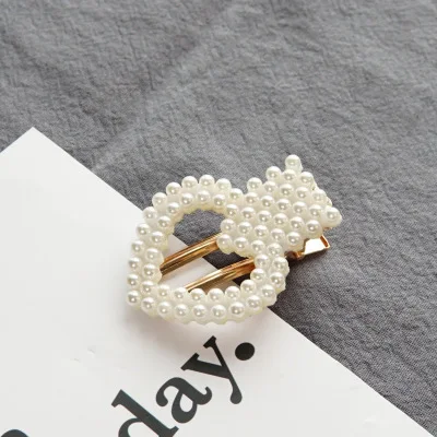 Newest Design Luxury Imitations Pearl Hair Clip Round Shape Square Shape heart Shape Star Pearl Hair pin for women