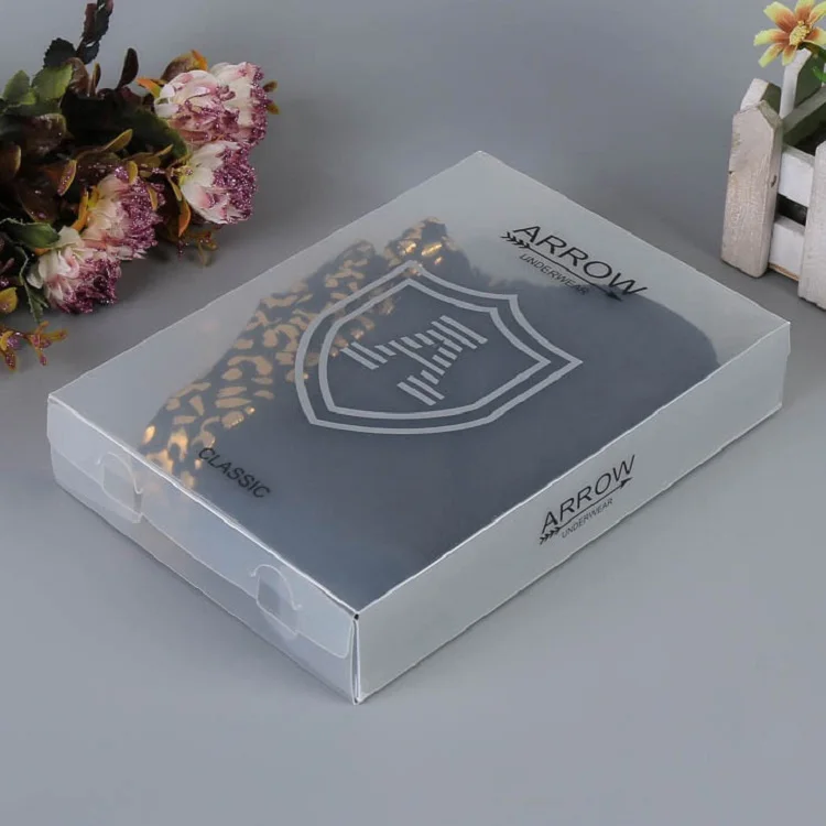 PVC PET Custom Womens mens retail underwear plastic packaging box transparent PP plastic box for underwear packing