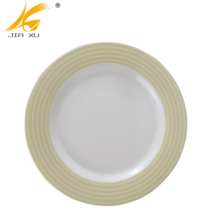 
promotion products simple ring design round flat plate melamine for diner 