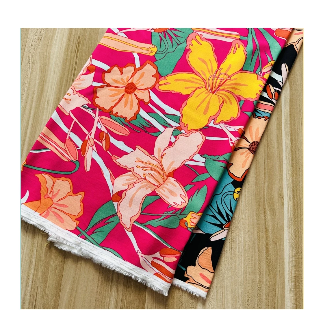 Custom Super Soft 30s 120gsm Scream Print Woven 100% Spun Rayon Viscose Challis Dress Fabric