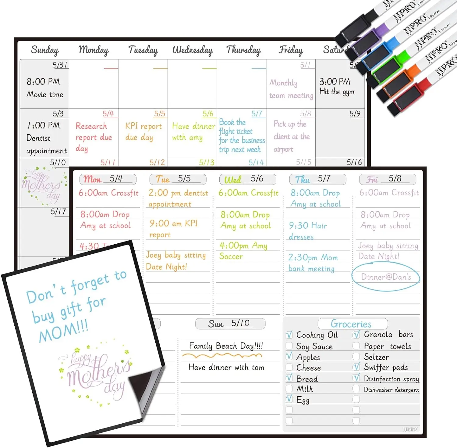 Wholesale Dry Erase Board Magnetic Calendar Flexible Weekly Planner For Fridge
