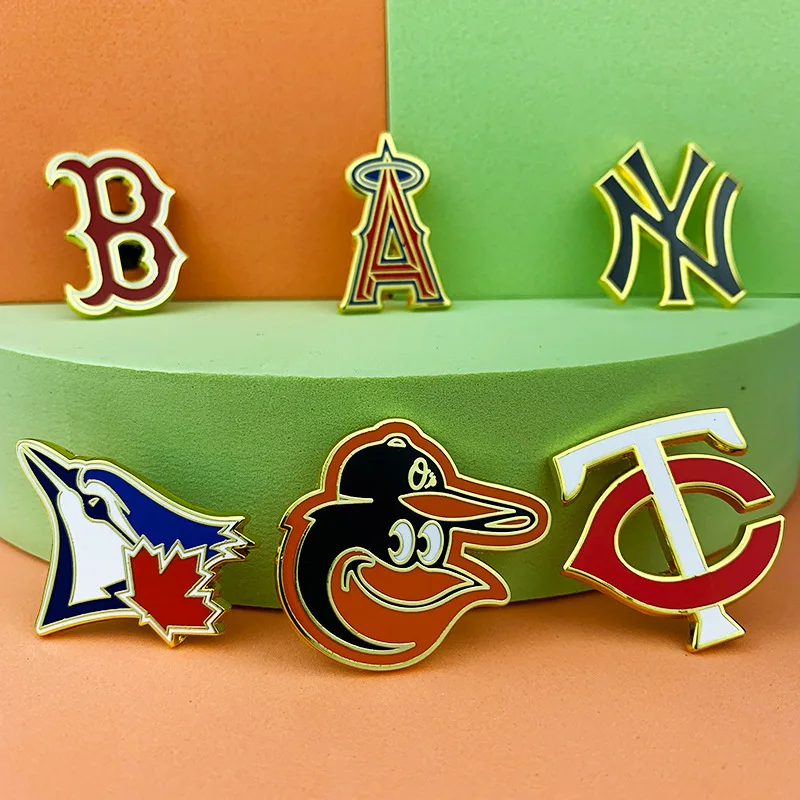 New Arrival Custom Mexican Metal Hatpin Badge New Style Baseball Team Pendant Hat Pins WIth Chain
