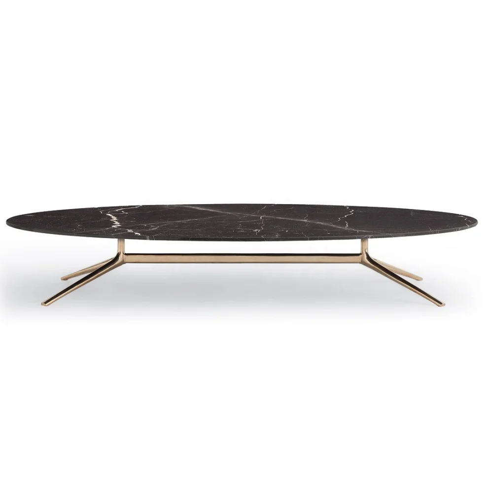 Минималистичная современная мебель для гостиной из спеченного камня, натуральная древесина, основание из нержавеющей стали, чайный столик, овальные журнальные столики