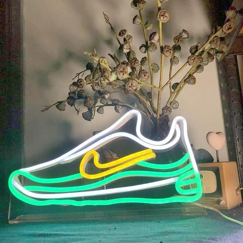  Прямая поставка зеленый башмак Nike Air Max Nature светодиодный неоновый Световой