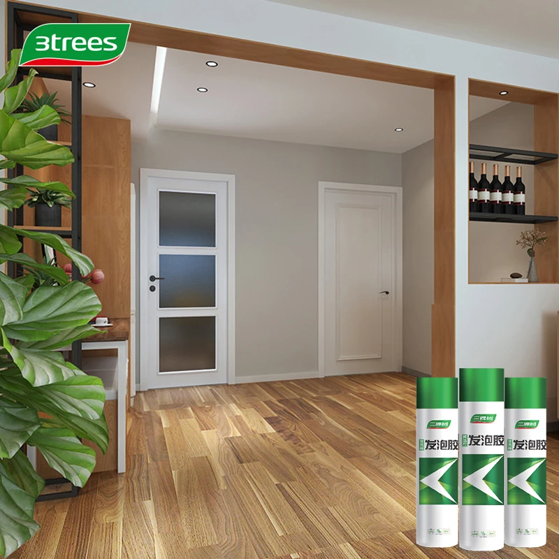 3trees Elastic Polyurethane Foam Caulk Strong Adhesion PU Foam Polyurethane Adhesive For Door And Window Caulking