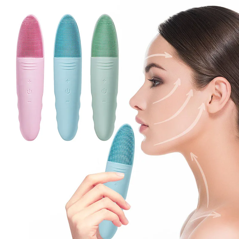 Ipx7 waterproof electric face brush skin care tool usb charge soft silicone facial cleansing exfoliating scrub brushes for Women