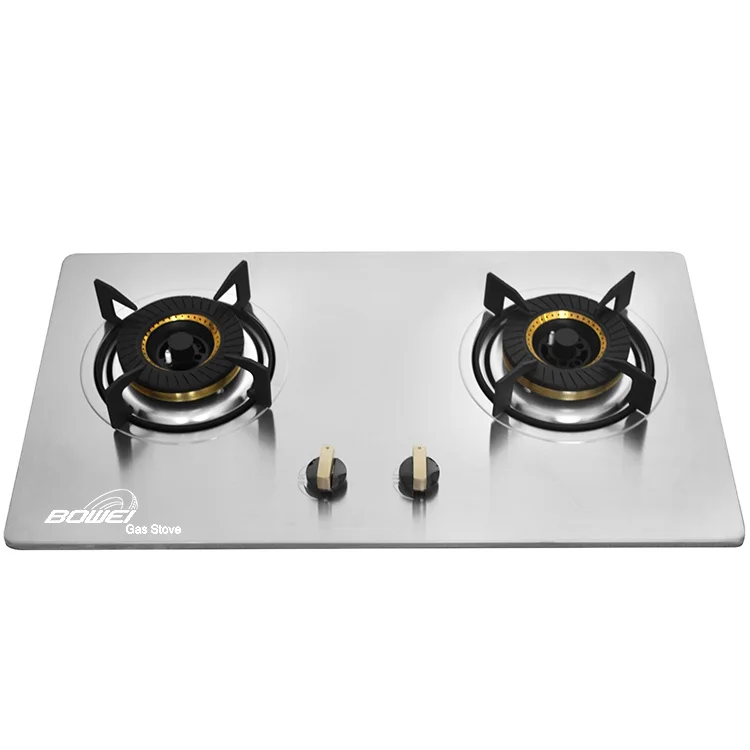New Design Stainless Steel Big Power Gas Hob Cooker/factory Price Double burner Built in Cooktop