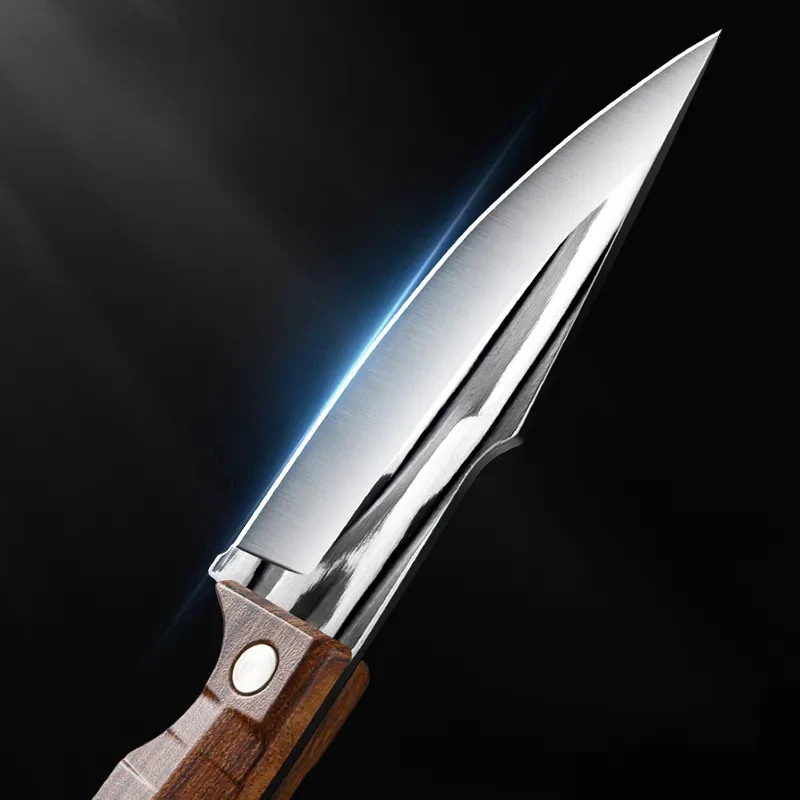 Meat Cleaver Sharp Mini Chefs Knife Carbon Steel Handmade Blade Boning Knife Outdoor Hunting Camping Knife