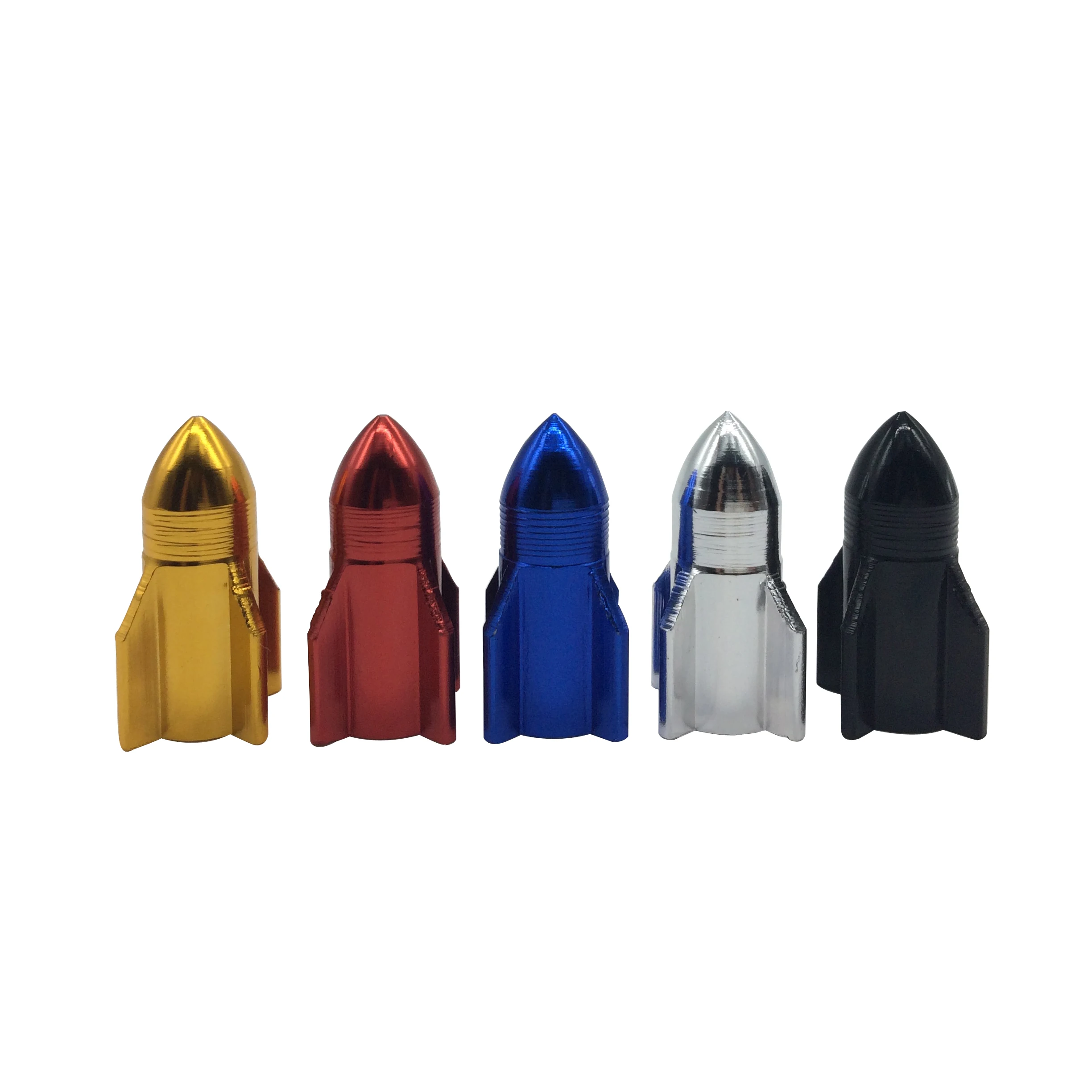 Aluminum Alloy Rocket shape tire tube valve Car Tire Dustproof  Colorful Valve