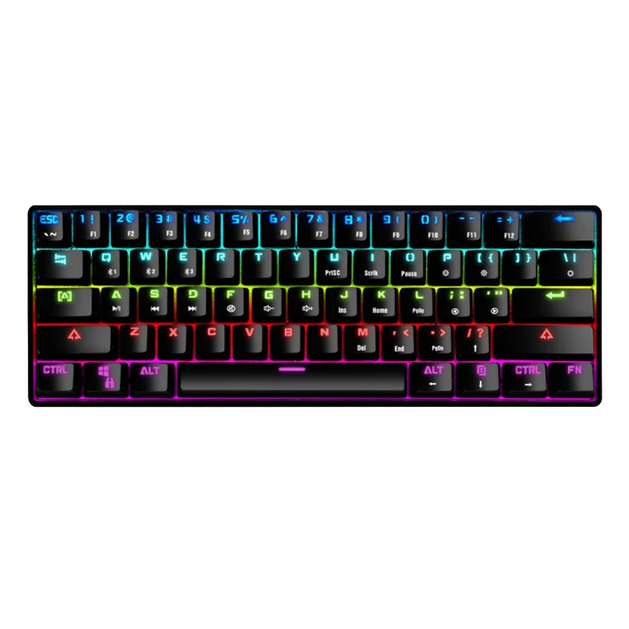  K28 портативная офисная перезаряжаемая беспроводная RGB игровая механическая клавиатура с голубыми зубьями и 61
