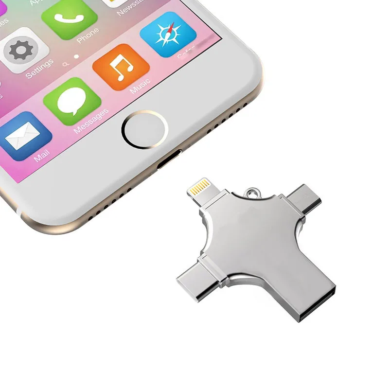 Wholesale phone Usb 2.0 3.0 otg usb flash drive 8gb 16gb 32gb 64gb 128gb usb flash drives 4 in one