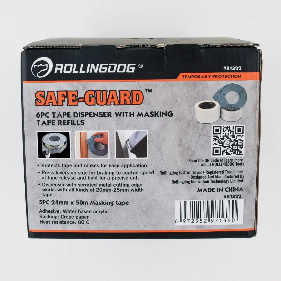 5 рулонов ленты для рисования ROLLINGDOG Low Tack сохраняет края чистыми широкие набор малярных лент