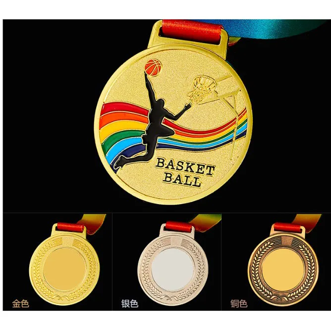 custom blank medals for ribbon cycling metal sports award trophies military with gold medal