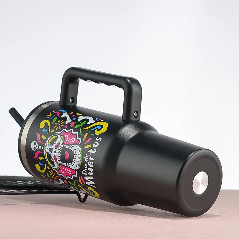 Stainless Steel 3D Uv Printed Halloween 40Oz Cups Tumbler Mug With Handle And Straw Lid